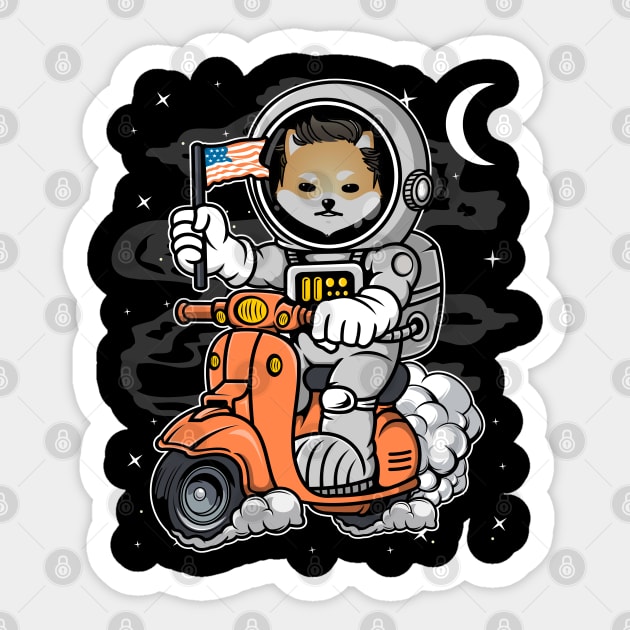 Astronaut Scooter Dogelon Mars ELON Coin To The Moon Crypto Token Cryptocurrency Blockchain Wallet Birthday Gift For Men Women Kids Sticker by Thingking About